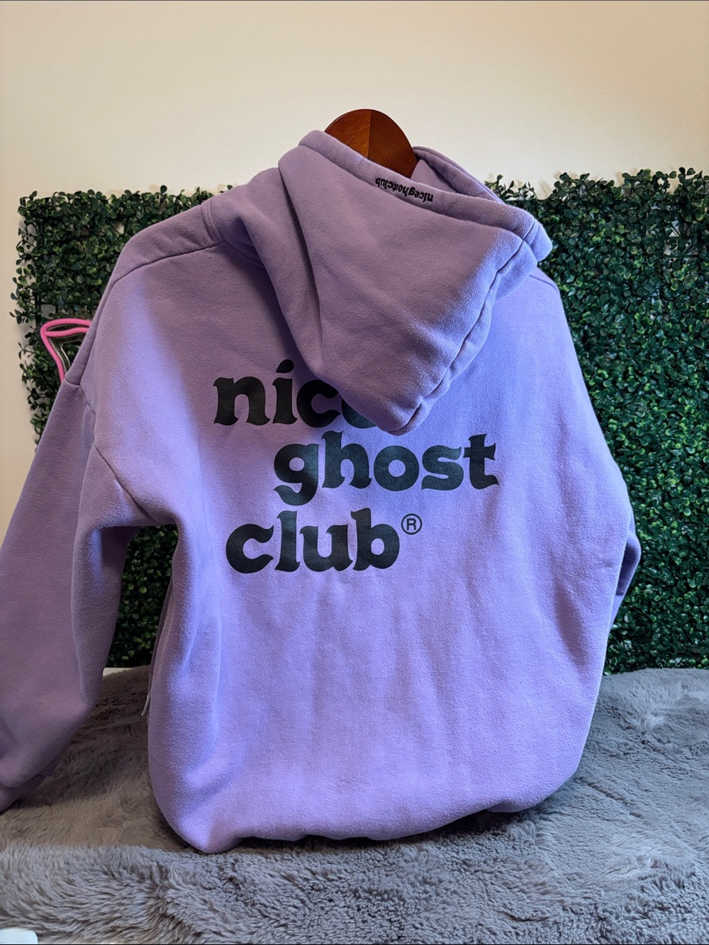 Niceghostclub Lavender Graphic Hoodie Size Small - Picture 2 of 3